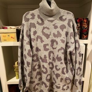 NWT Karlie Leopard Turtleneck Dress size Large